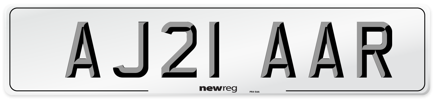 AJ21 AAR Number Plate from New Reg